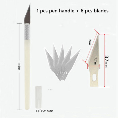 Haile Metalna olovka Nož Mali set oštrica za rezbarenje Rezač za graviranje Film za mobilni telefon Rez papira Alati za rukotvorine Pomoćni nož