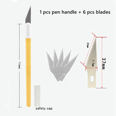 Haile Metalna olovka Nož Mali set oštrica za rezbarenje Rezač za graviranje Film za mobilni telefon Rez papira Alati za rukotvorine Pomoćni nož