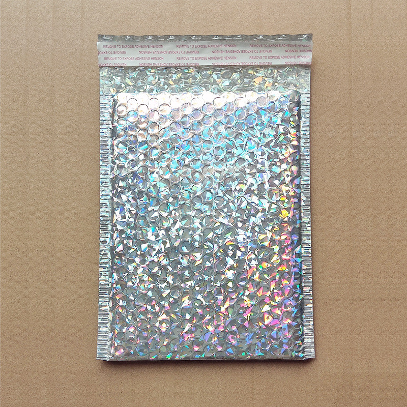 20 kom/set Laser Srebrne omotnice s mjehurićima Mini veličina 8*8+4 cm Poštanska torba Otprema Poklon paketi Vodootporne vrećice s mjehurićima Vrećice