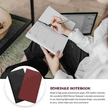 2Pcs School Bulk Pocket Notebook Women Planner Notepad 2023 Schedule Notepad Notebooks Bulk for Schedule Plan School