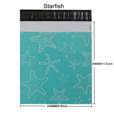 10 bucăți 10x13 inch imprimat Poly Mailer 25,4x33 cm Tote colorate Mix Pattern Poly Mailer Plicuri cu autosigilare Genți de transport poștal