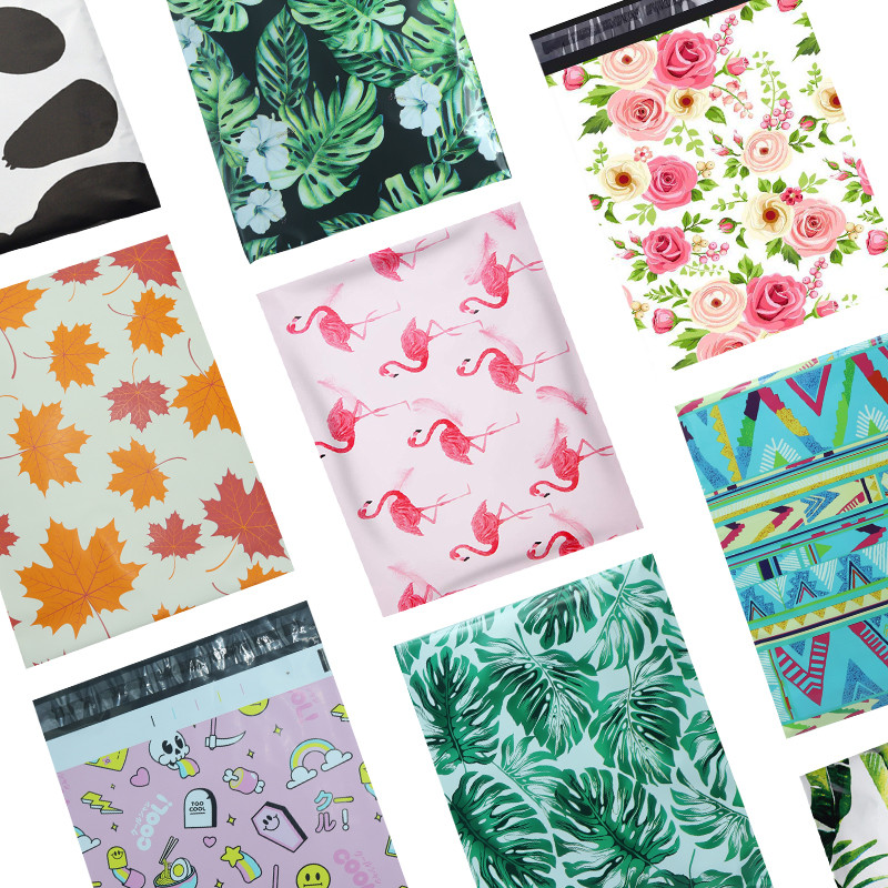 10 bucăți 10x13 inch imprimat Poly Mailer 25,4x33 cm Tote colorate Mix Pattern Poly Mailer Plicuri cu autosigilare Genți de transport poștal