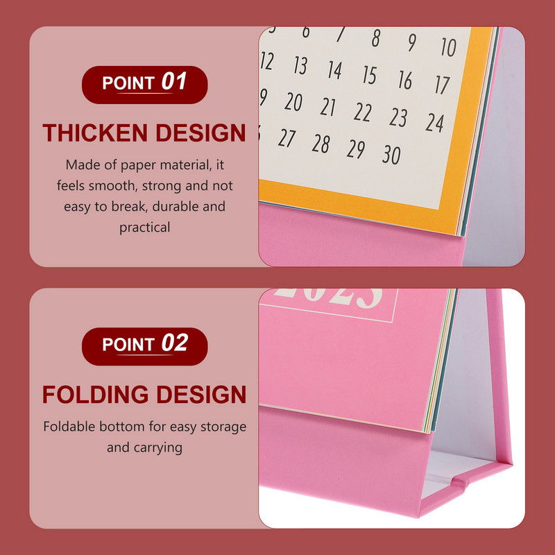2023 Mini Desk Calendar Memo Notebook Decorative Desktop Small Schedule Planner Office