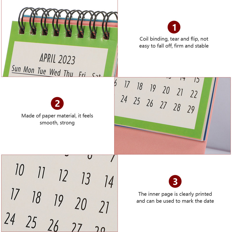 2023 Mini Desk Calendar Memo Notebook Decorative Desktop Small Schedule Planner Office