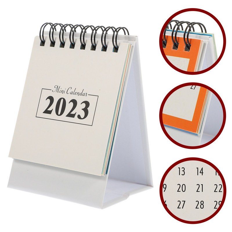 2023 Mini Desk Calendar Memo Notebook Decorative Desktop Small Schedule Planner Office
