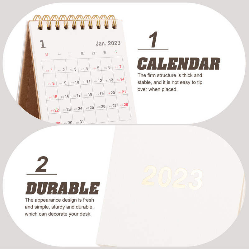 2023 m. stalinis kalendorius namų mažas 2022–2023 m. staliniai ornamentai biuro reikmenų ritinių kalendoriai