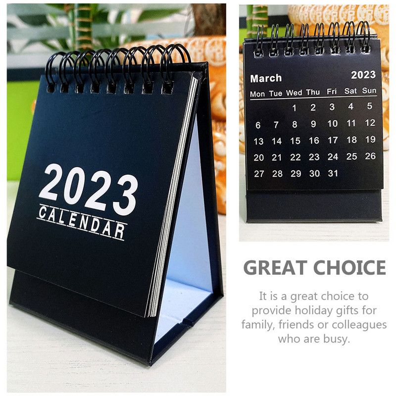 Mini Desk Calendar 2023 Αναλώσιμα γραφείου Μικρό σημειωματάριο Απλό σημείωμα Desktop Paper Student Planner
