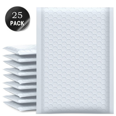 7x10 inch 25 bucăți alb bubble mailers plicuri căptușite din polietilenă ambalare pentru afaceri mici bijuterii machiaj geantă de transport roz negru