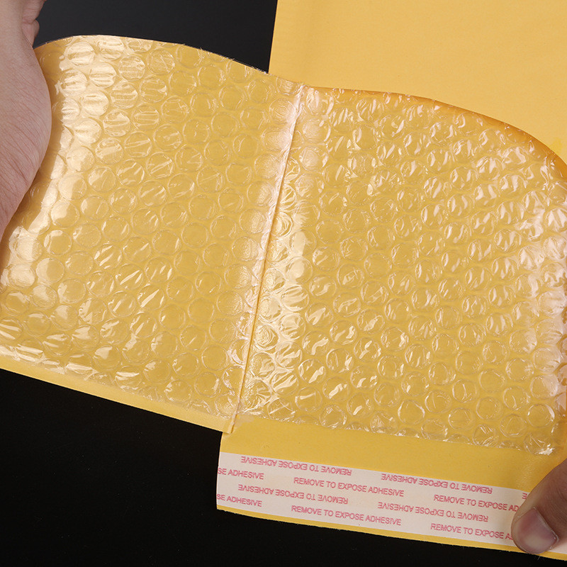 20 bucăți/lot hârtie kraft pungi galbene pentru corespondență folie cu bule 15*18 + 4 cm plic ambalare sac de livrare impermeabil pentru ambalarea hainelor