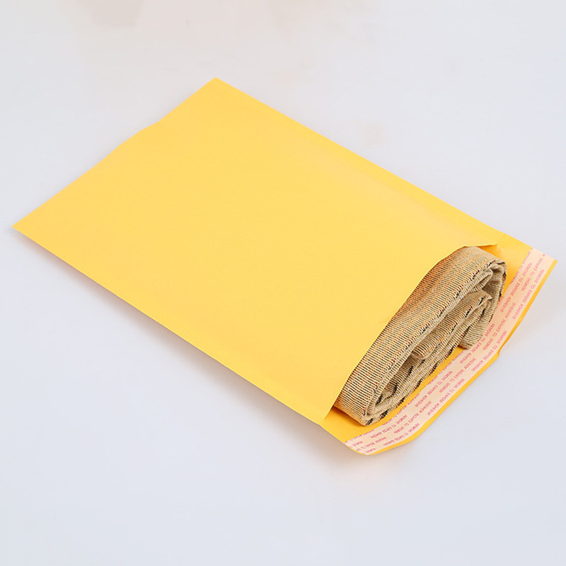 20 bucăți/lot hârtie kraft pungi galbene pentru corespondență folie cu bule 15*18 + 4 cm plic ambalare sac de livrare impermeabil pentru ambalarea hainelor