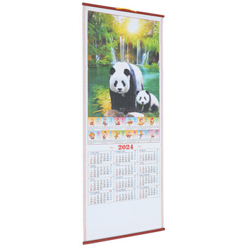 Календар за лунна нова година Стенен новогодишен фестивален стенен календар Лунен календар 2024 Голям стенен календар за 2024 за спалня в ресторант