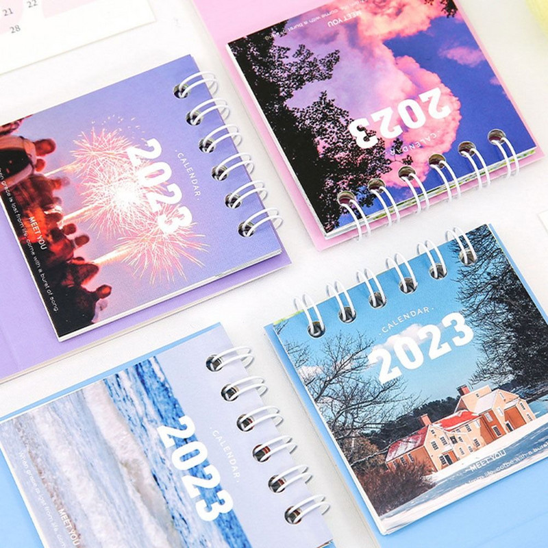 2023 Νέο Ημερολόγιο Μίνι φορητό σχολικά είδη γραφείου Ημερολόγιο γραφείου Ημερολόγιο Μηνιαίο χρονοδιάγραμμα Planner Desk Decor Record