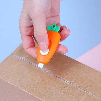 6 бр./партида Новост Нож за моркови Mini Kawaii Преносима кутия за опаковане на занаяти Резачка за хартиени пликове Нож за отваряне на писма Инструменти