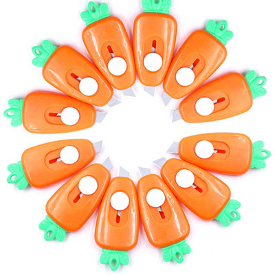 6 τεμάχια/παρτίδα Καινοτομία Carrot Utility Knife Mini Kawaii Φορητό κουτί περιτυλίγματος χειροτεχνίας Χαρτί κοπτικό φακέλου Εργαλεία ανοίγματος μαχαιριών