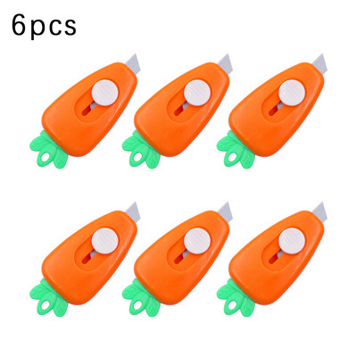 6 kom/lot Novitet pomoćni nož za mrkvu Mini Kawaii prijenosna kutija za zamatanje papira Rezač omotnica Nož Alat za otvaranje pisama