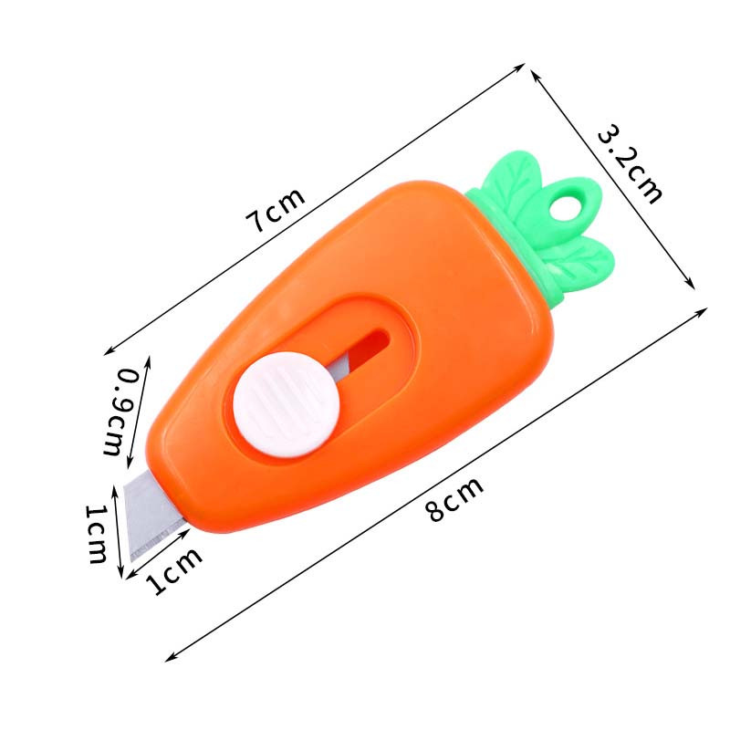 6 kom/lot Novitet pomoćni nož za mrkvu Mini Kawaii prijenosna kutija za zamatanje papira Rezač omotnica Nož Alat za otvaranje pisama