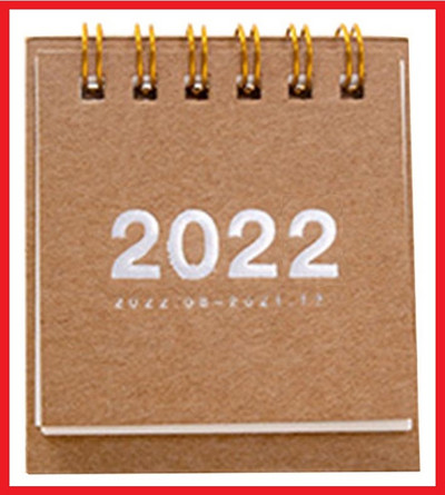 2022 m. Paprastas mini darbalaukio popierius paprastas kalendorius dvigubas dienotvarkės lentelės planuotojas Metinis darbotvarkės organizatorius Kalėdų dovana vaikams