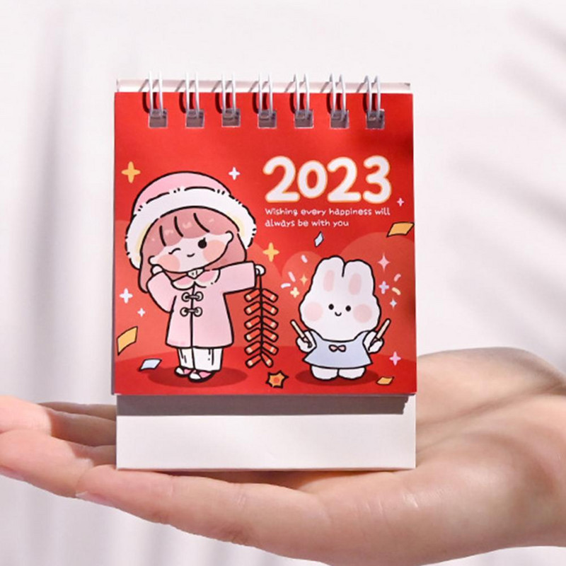 Calendar de birou Design atrăgător de desene animate colorate 2023 Calendar de birou în picioare pentru calendar de birou Calendar de birou