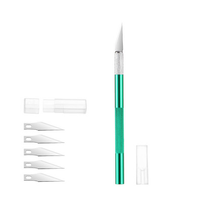 Rezač za graviranje s 5 komada zamjenjivih oštrica za PCB tiskanu ploču, foliju za mobilni telefon, rezanje papira za tapete foliju za prozore