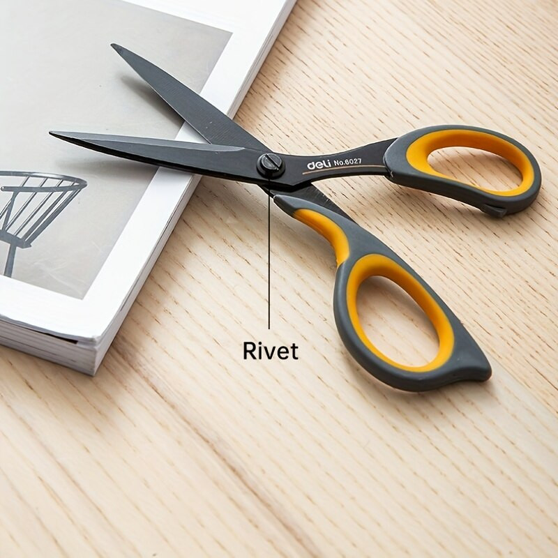 Deli 175 mm sakausējuma nerūsējošā tērauda Anti Stick Šķēres Kancelejas piederumi Biroja piederumi Studentu DIY Roku amatniecības skolas instrumentu piederumi E6027