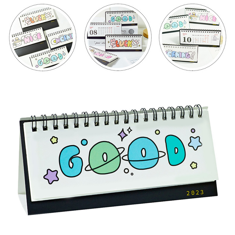 2023 Desk Calendar Desk Calendar Desktop Paper Calendar 2022- 2023 Cartoon Calendar for Home Office