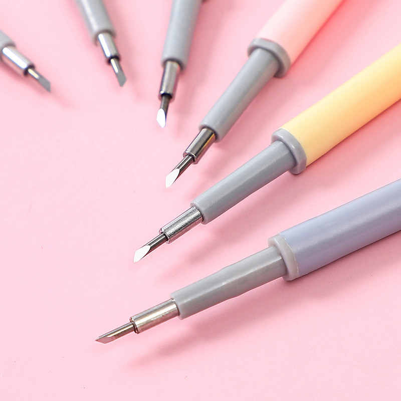 1 vnt Click Type Peilis rašiklis, nešiojamasis peilis, popieriaus pjaustyklės atidarytuvas, skirtas vokų dienoraščio pjaustymui, drožybai, rankdarbiams, rašikliu A6898