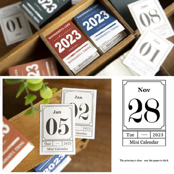 Simple Mini Desk Calendar 2023 Daily Scheduler Business Supplies Planner for Office School