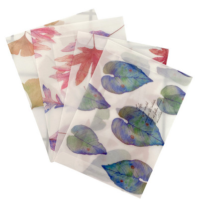 10 kom/lot 16*11 cm papirna omotnica sumporne kiseline s uzorkom lišća prozirna omotnica s prozorom za naslovnicu za čestitke