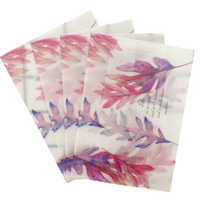 10 kom/lot 16*11 cm papirna omotnica sumporne kiseline s uzorkom lišća prozirna omotnica s prozorom za naslovnicu za čestitke