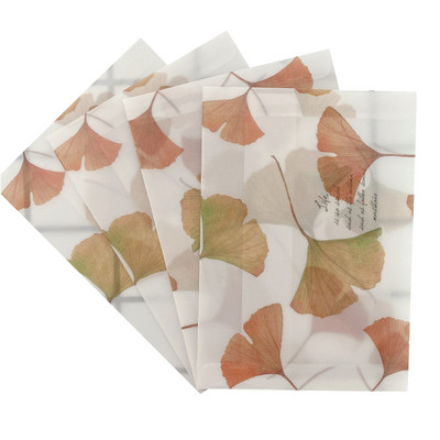 10 kom/lot 16*11 cm papirna omotnica sumporne kiseline s uzorkom lišća prozirna omotnica s prozorom za naslovnicu za čestitke