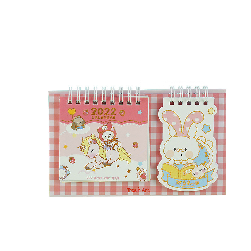 2022. aasta Rabbit Strawberry Kingdomi seeria märkmiku lauakalender 365 päeva igapäevane memode ajakava tabeliplaneerija 2021.9.2022.-2022.12.