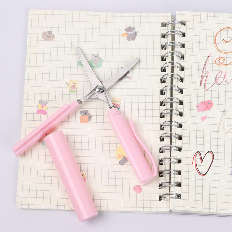 1 Gb Cute Kawaii Scrapbook Paper Pieaugušo Drošības Utility Kids Portable Small Mini Kabatas Šķēres griezējs Kancelejas piederumi