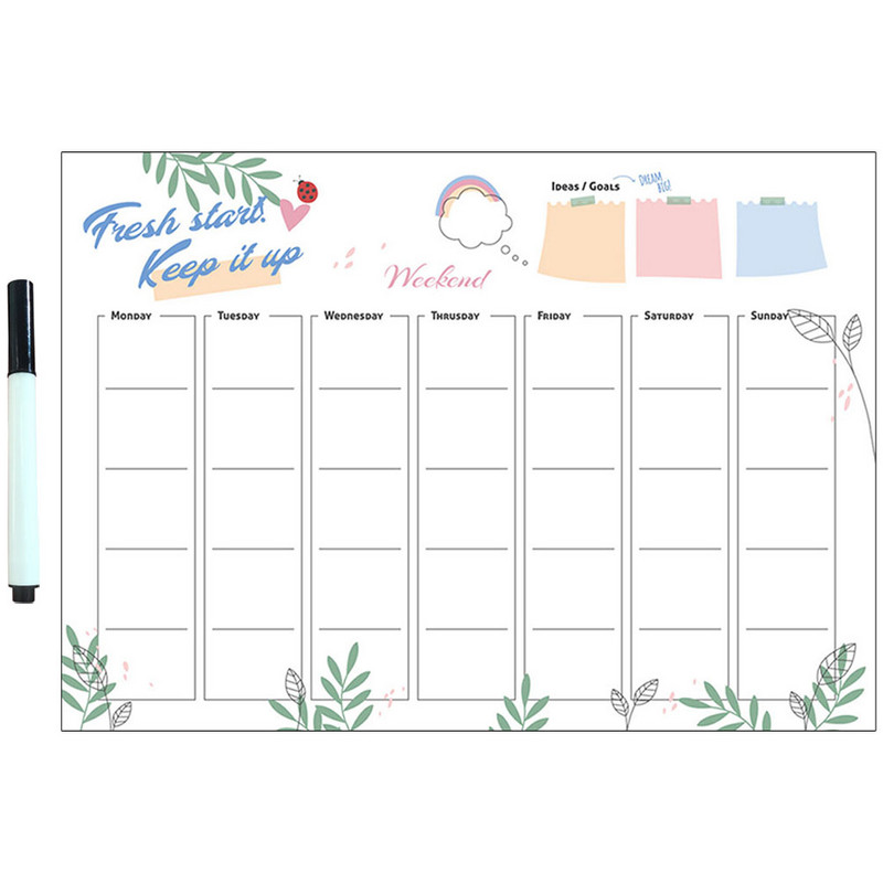 Zidni kalendar za suho brisanje Kalendar za suho brisanje Zidni kalendar s bijelom pločom Magnetski kalendar Fridge Magnet Kalendar za hladnjak