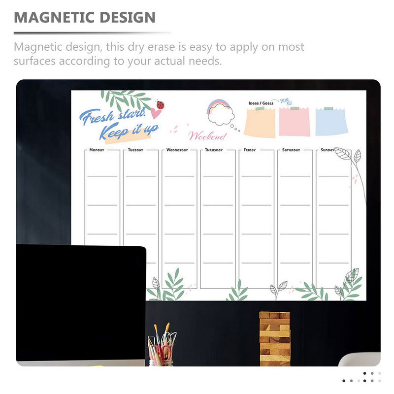 Zidni kalendar za suho brisanje Kalendar za suho brisanje Zidni kalendar s bijelom pločom Magnetski kalendar Fridge Magnet Kalendar za hladnjak