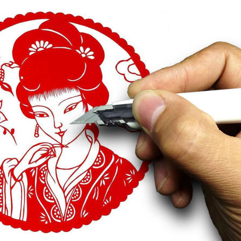 Sissetõmmatav tarbenoa kasti lõikur Kirjaavaja lai turvalukustusteraga taskuga käsitöönuga kontorinugade lõikamiseks karbi jaoks