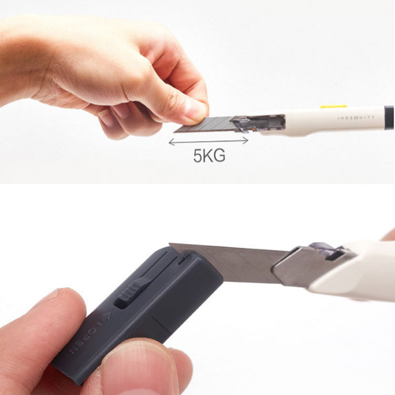 Sissetõmmatav tarbenoa kasti lõikur Kirjaavaja lai turvalukustusteraga taskuga käsitöönuga kontorinugade lõikamiseks karbi jaoks