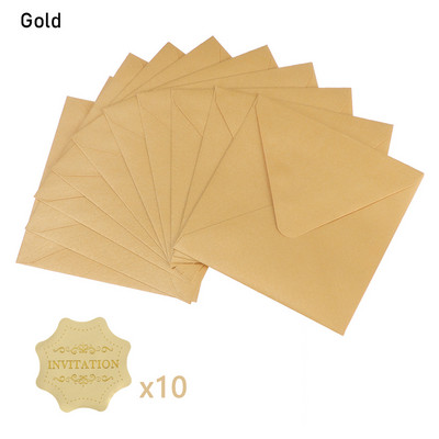 10 τμχ/Παρτίδα Πολύχρωμοι φάκελοι Χαρτί Ρετρό Κενοί Μίνι χάρτινοι φάκελοι Προσκλητήριο γάμου Ευχετήριες κάρτες Τετράγωνος φάκελος δώρου