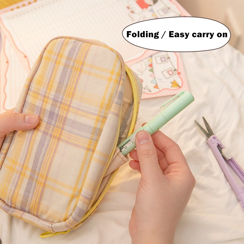 Mini krāsu saliekamais šķērveida pildspalvu griezējs pārnēsājama izmēra drošs keramikas griešanas nazis papīra darbam dienasgrāmata Skola A7021