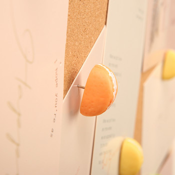 MOGII School & Office Supplies Δημιουργικές καρφίτσες γραφικής ύλης Macaron σε σχήμα Push pins Χαριτωμένα διακοσμητικά πινέζες για σανίδα φελλού