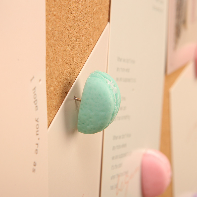 MOGII Rechizite școlare și de birou Ace de papetărie creative Ace de împingere în formă de macaron Chinte decorative drăguțe pentru tablă de plută
