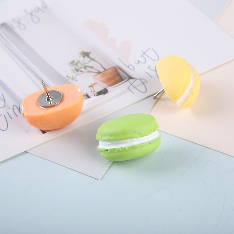 MOGII Rechizite școlare și de birou Ace de papetărie creative Ace de împingere în formă de macaron Chinte decorative drăguțe pentru tablă de plută