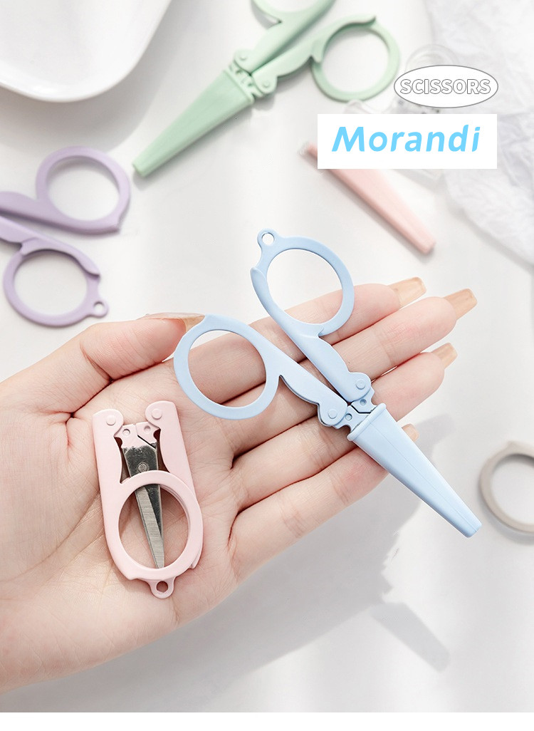 Mini Morandi Color Folding Scissors Travel Portable Design