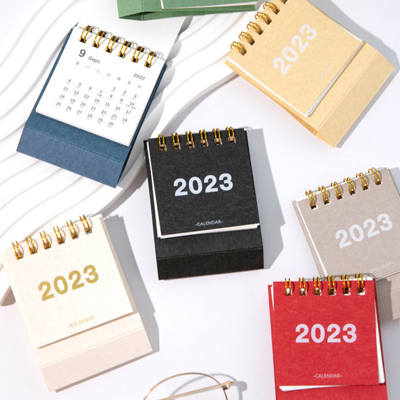 1PC Paprastas INS Style Retro 2023 kalendorius Kūrybinis planuotojas Dekoravimo stalo kalendorius Paprastas stalinis dienoraštis Mokyklos biuro reikmenys