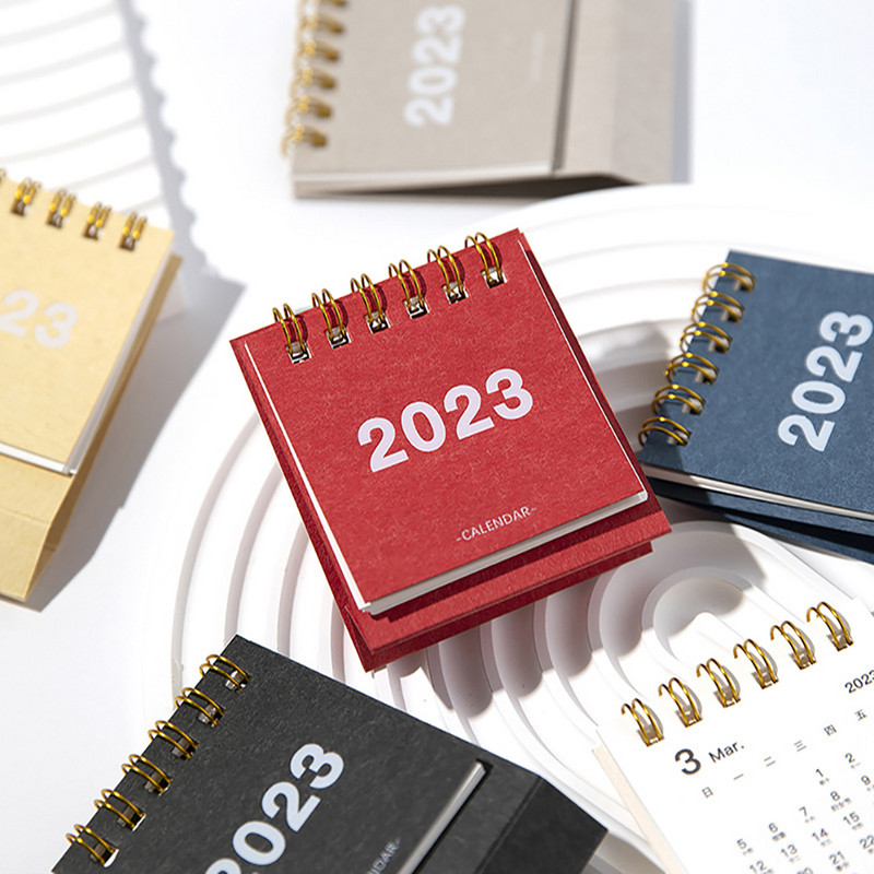 1PC Paprastas INS Style Retro 2023 kalendorius Kūrybinis planuotojas Dekoravimo stalo kalendorius Paprastas stalinis dienoraštis Mokyklos biuro reikmenys