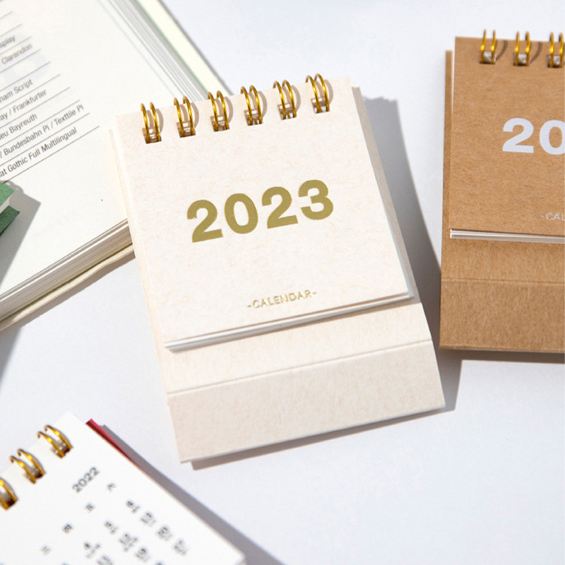 1PC Paprastas INS Style Retro 2023 kalendorius Kūrybinis planuotojas Dekoravimo stalo kalendorius Paprastas stalinis dienoraštis Mokyklos biuro reikmenys