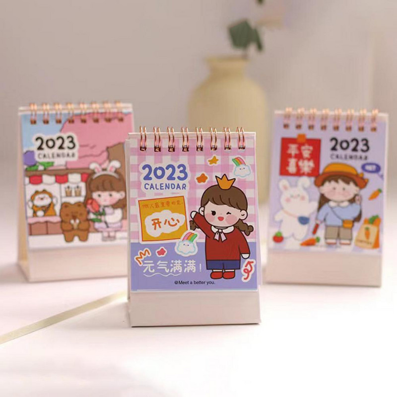 Stolni kalendar Prijenosni prijenosni ukrasni 2023 Stojeći stolni kalendar za Office 2023 kalendar Mini kalendar
