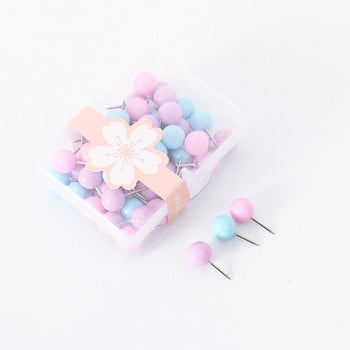 50 τεμ/κιβώτιο Χρώμα Macaroon Mini Push Pins Thumb Thumbtack Pins Σχέδιο φωτογραφιών καρφιά τοίχου Σχολικά είδη γραφείου