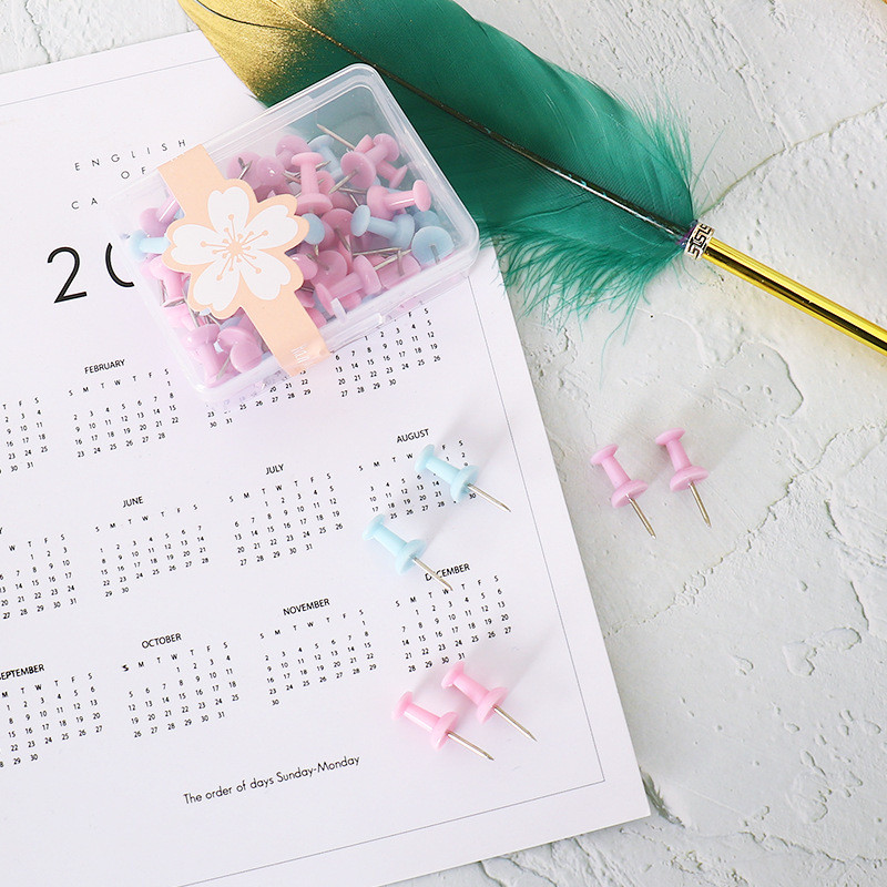 50 τεμ/κιβώτιο Χρώμα Macaroon Mini Push Pins Thumb Thumbtack Pins Σχέδιο φωτογραφιών καρφιά τοίχου Σχολικά είδη γραφείου