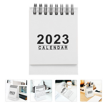 2023 Мини настолен календар Година Заекът Хартиени декорации за домашен офис График за планиране Малък статив Бележки