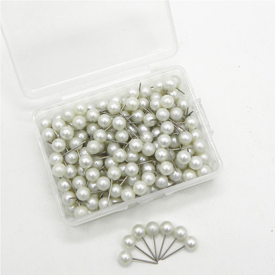 Placă de plută de birou fixă 400 buc Ace de plastic multicolore din metal, aur roz, bile rotunde, cu pământ